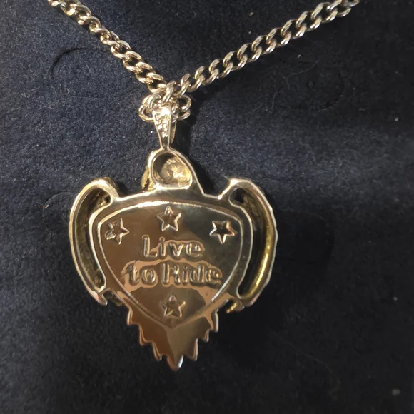 Bradford Exchange “Live to Ride” All-Silver Eagle Motorcycle Pendant Necklace | - Picture 4 of 10